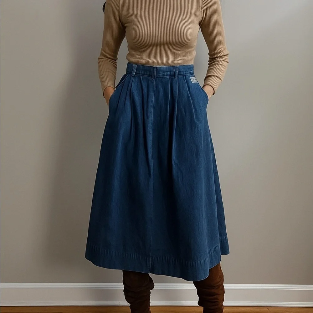 Vintage Pre 1971 LEVI'S Big E A-Line Skirt Boho Chic Cottagecore Festival